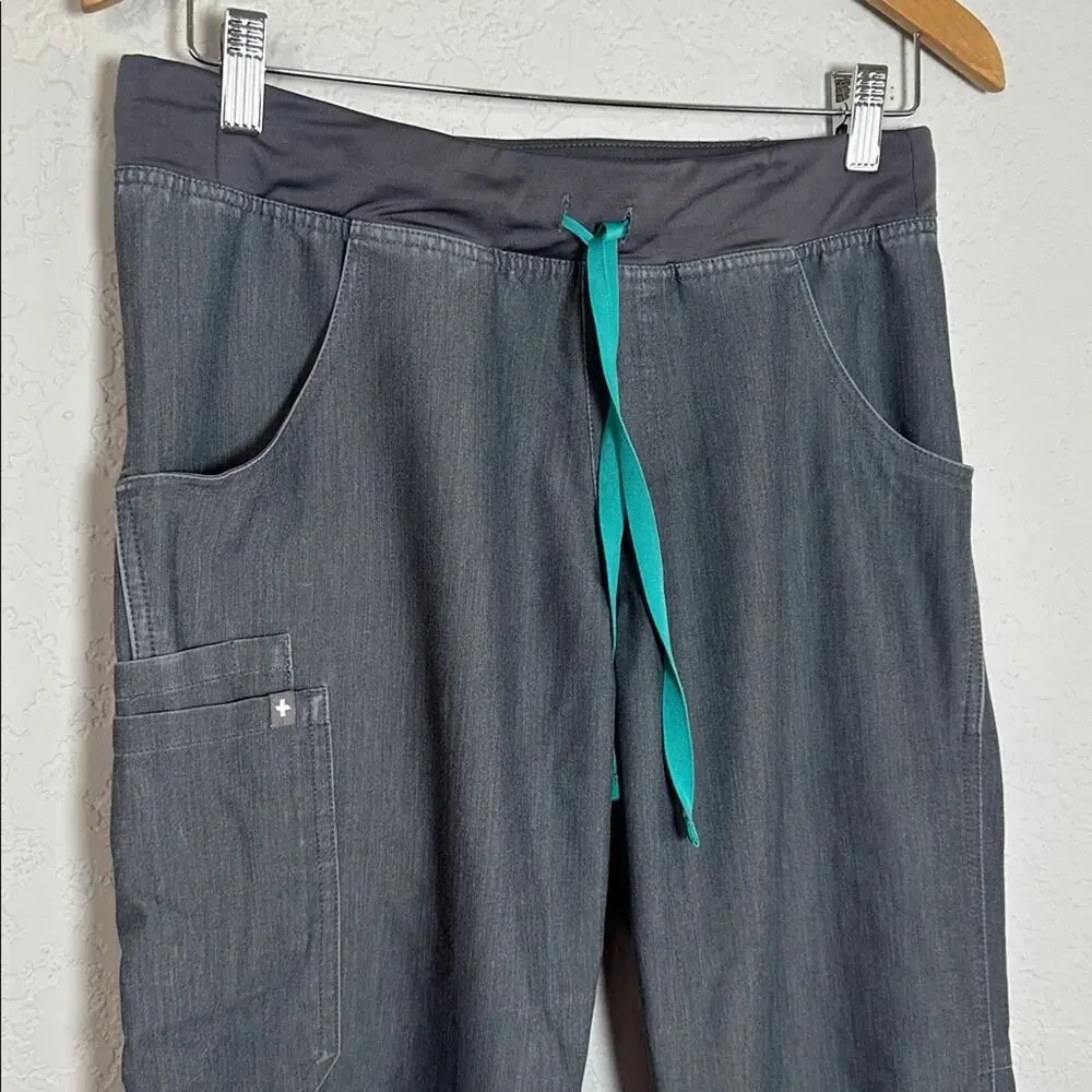 Figs Axim Scrub Pants T2001S Grey Cargo 4 Pockets PO 1602 Nurse Men's Medium